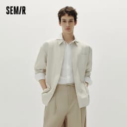Semir Men Shirt Cotton Loose Lapel Pocket Outerwear Style Clean Utility Casual Blouse Autumn Layering Top Daily Wear 2026