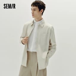 Semir Men Shirt Cotton Loose Lapel Pocket Outerwear Style Clean Utility Casual Blouse Autumn Layering Top Daily Wear 2026