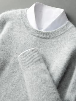 ANGEL Autumn Winter Men's O-neck Sweater Cashmere Pullovers Basic Casual Long Sleeve 100% Mink Cashmere Knitwear Male Clothing