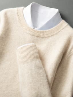 ANGEL Autumn Winter Men's O-neck Sweater Cashmere Pullovers Basic Casual Long Sleeve 100% Mink Cashmere Knitwear Male Clothing