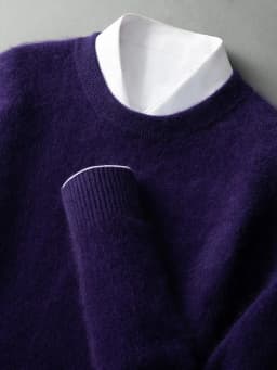 ANGEL Autumn Winter Men's O-neck Sweater Cashmere Pullovers Basic Casual Long Sleeve 100% Mink Cashmere Knitwear Male Clothing