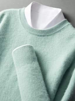 ANGEL Autumn Winter Men's O-neck Sweater Cashmere Pullovers Basic Casual Long Sleeve 100% Mink Cashmere Knitwear Male Clothing