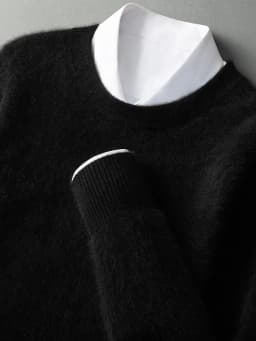 ANGEL Autumn Winter Men's O-neck Sweater Cashmere Pullovers Basic Casual Long Sleeve 100% Mink Cashmere Knitwear Male Clothing
