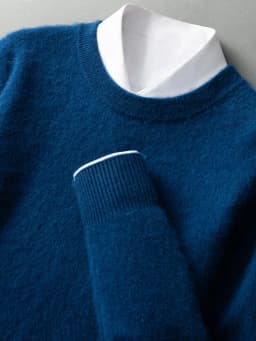 ANGEL Autumn Winter Men's O-neck Sweater Cashmere Pullovers Basic Casual Long Sleeve 100% Mink Cashmere Knitwear Male Clothing