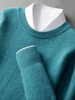 ANGEL Autumn Winter Men's O-neck Sweater Cashmere Pullovers Basic Casual Long Sleeve 100% Mink Cashmere Knitwear Male Clothing