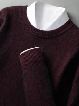 ANGEL Autumn Winter Men's O-neck Sweater Cashmere Pullovers Basic Casual Long Sleeve 100% Mink Cashmere Knitwear Male Clothing