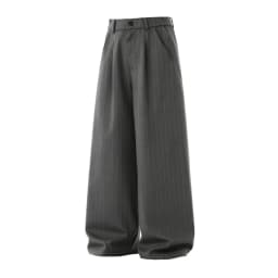 Men's Retro Striped Drape Trousers Loose Fit Old Money Style Casual Wide Leg Pants Fall Winter.