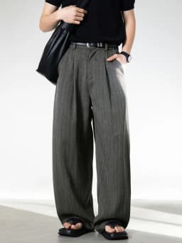 Men's Retro Striped Drape Trousers Loose Fit Old Money Style Casual Wide Leg Pants Fall Winter.
