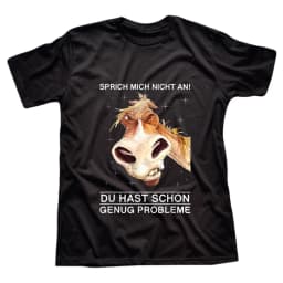 1pcs 100% Cotton Sprich Mich Nicht An O-neck Short Sleeves T-shirt Print Plus Size Comfortable Casual Wear, Machine Washable