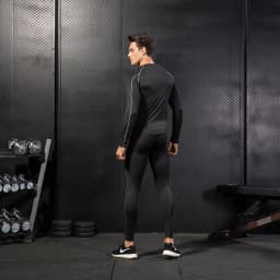 LANBAOSI 3 Pack Men's Long Sleeve Compression Shirt Quick Drying Workout Undershirt Athletic Base Layer Tights for Running