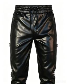 Men's PU Leather Suit Casual Sportswear Jogging Suit Sportswear  Men Outfit Set  Juicy Tracksuit