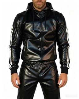 Men's PU Leather Suit Casual Sportswear Jogging Suit Sportswear  Men Outfit Set  Juicy Tracksuit