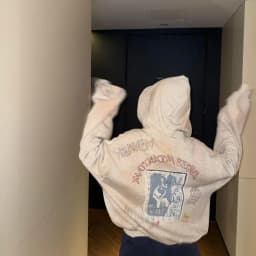 Matin Kim Graffiti Print Zip Hoodie Drop Shoulder Korean Streetwear Oversize