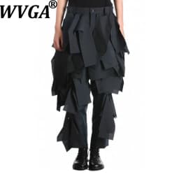 WVGA Spring Autumn New Men's Dark Style Irregular Design Trendy Punk Skirts Pants Niche Chic Casual Slim-Fit Trousers Ins W27579