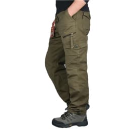 2026 New Winter Autumn Men Cargo Pants Cotton Straight Slacks Multi Pockets Casual Tactical Work Trousers