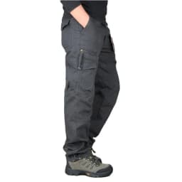 2026 New Winter Autumn Men Cargo Pants Cotton Straight Slacks Multi Pockets Casual Tactical Work Trousers