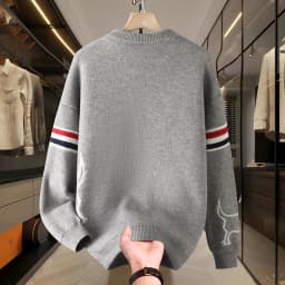 New Autumn Winter Men's Sweater Jacket, Single Breasted Knitted Pattern Embroidered Cardigan, British Fashionable Men's Clothing