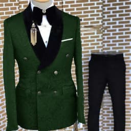 Gray Formal Suit for Men Floral Jacket Pants 2 Piece Set Party Wedding Groom Tuxedo Elegant Men's Suit Handsome Blazer