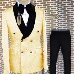 Gray Formal Suit for Men Floral Jacket Pants 2 Piece Set Party Wedding Groom Tuxedo Elegant Men's Suit Handsome Blazer