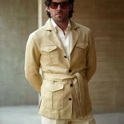 Safari Linen Suits for Men with Belt 2 Pieces Single Breasted Wedding Tuxedo for Groomsmen Formal Events Daily Wear Prom 2026