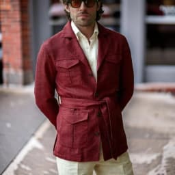 Safari Linen Suits for Men with Belt 2 Pieces Single Breasted Wedding Tuxedo for Groomsmen Formal Events Daily Wear Prom 2026