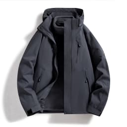 Men Women 3‑In‑1 Detachable Fleece Liner Jacket Color Block Waterproof Windproof Hooded Hiking Camping Winter Coat