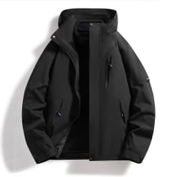 Men Women 3‑In‑1 Detachable Fleece Liner Jacket Color Block Waterproof Windproof Hooded Hiking Camping Winter Coat