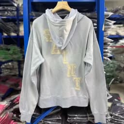 2026 New Arrival Unisex SAINT Blue Tear Print Hoodie High Quality Heavy Fabric Hooded Pullover Streetwear For Men Women