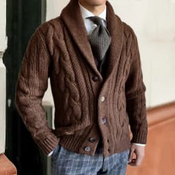 KIDWHXR Autumn Winter Men Knitted Sweaters Lapel Long Sleeve Button-up Man Cardigans Business Casual Solid Vintage Male Coats