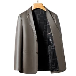 YN-2330 Natural Sheep Leather Casual Suit Men's Jacket Slim Spring and Autumn Thin Section Black Brown