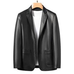 YN-2330 Natural Sheep Leather Casual Suit Men's Jacket Slim Spring and Autumn Thin Section Black Brown