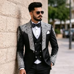 High End Jewelry Diamond Men Suits Customized Slim Fit Groom Party Male Prom Blazers 3 Pieces Sets Wedding Party ropa hombre