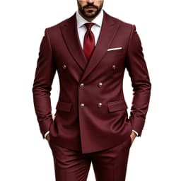 Men's Peak Lapel Double Breasted Golden Button Flap Pocket Business Commute Suit Men Trending Luxury Formal Slim Fit Groom Suit