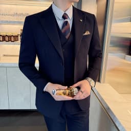 Slim-Fit Three-Piece Set Korean Style Two-Button Groomsmen Formal Wedding Business Suit Handsome Groom Best Man Dress High-