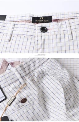 Thin Summer Plaid Pants Men Straight Korea Style Clothes Men Pants Trousers 2021 New