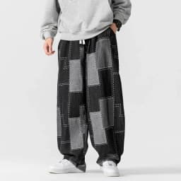 Men Jeans Autumn Thick Vintage Patchwork Hip Hop Denim Pants Male Straight Loose Streetwear Fashion Baggy Casual Cowboy Trousers