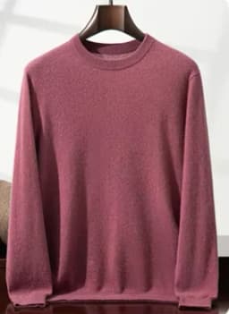 100% Cashmere Men's Pullover Business Casual Solid Knitted Sweater Loose Pull Round Neck Collar Tops Basic Versatile Jumper