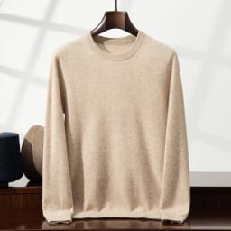 100% Cashmere Men's Pullover Business Casual Solid Knitted Sweater Loose Pull Round Neck Collar Tops Basic Versatile Jumper