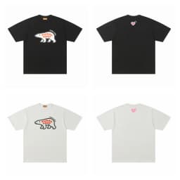 HUMAN MADE 2026 New Japanese Bamboo Cotton Summer Short Sleeved T-shirt with Animal Print