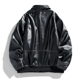 Europe The United States Trend Leather Jacket Spring Autumn New Loose Trend Men's Couple Jacket Lapel Motorcycle Handsome Coats