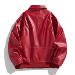 Europe The United States Trend Leather Jacket Spring Autumn New Loose Trend Men's Couple Jacket Lapel Motorcycle Handsome Coats