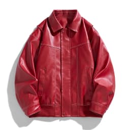 Europe The United States Trend Leather Jacket Spring Autumn New Loose Trend Men's Couple Jacket Lapel Motorcycle Handsome Coats