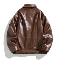 Europe The United States Trend Leather Jacket Spring Autumn New Loose Trend Men's Couple Jacket Lapel Motorcycle Handsome Coats
