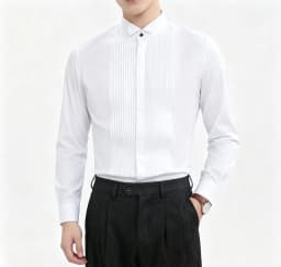 Men's Slim Fit Long Sleeve Dress Shirt, Formal Casual Button Down Shirt in Black White Pink for Business Wedding Party