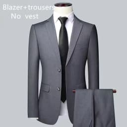 2026 High Quality Men's Solid Color Smart Casual Business Single Suit For Wedding Banquet Groom Best Man Fashion Trend