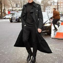 KIDWHXR Autumn Men Trench Coat Turn Down Collar Male Overcoat Simple Solid Mid Length Long Sleeve Man Windbreak Outerwear