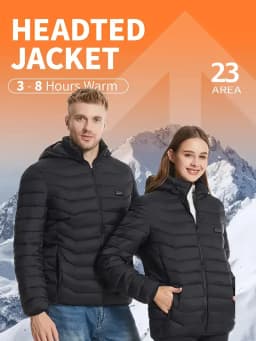 New Men Winter 23 Zone Heating Four Control Switch Outdoor Cold Protection And Warmth Detachable Hat Cotton Coat(No Power Bank)