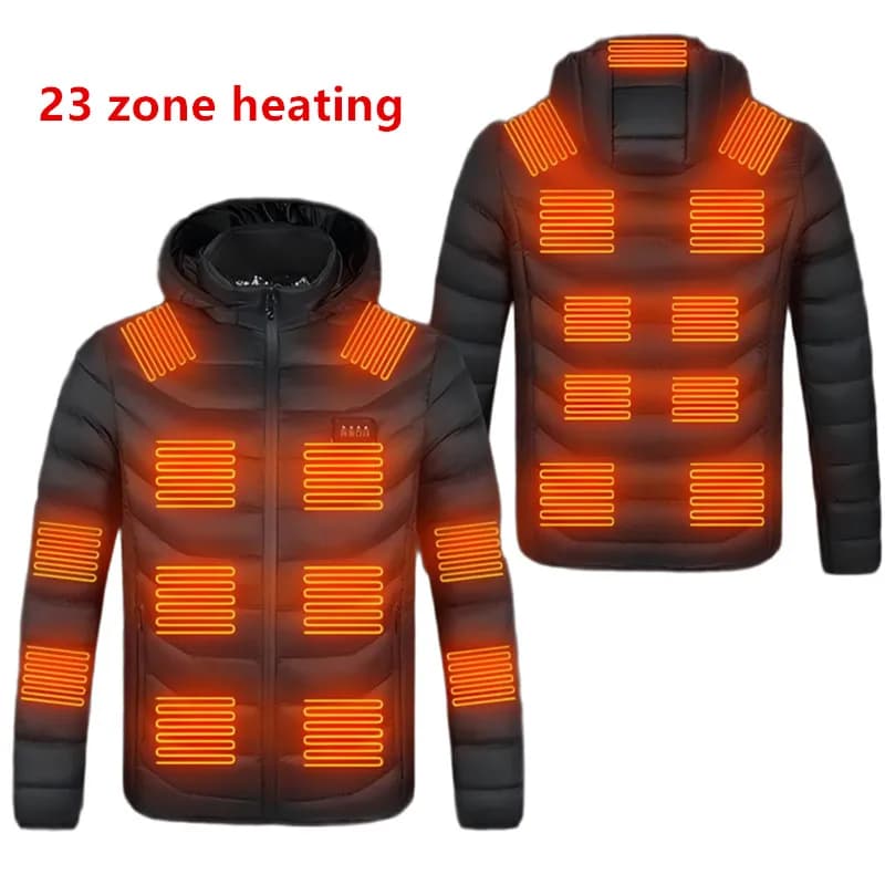 New Men Winter 23 Zone Heating Four Control Switch Outdoor Cold Protection And Warmth Detachable Hat Cotton Coat(No Power Bank)