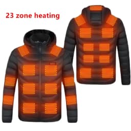 New Men Winter 23 Zone Heating Four Control Switch Outdoor Cold Protection And Warmth Detachable Hat Cotton Coat(No Power Bank)