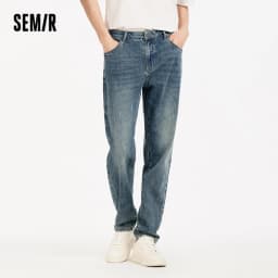 Semir Men Jeans Vintage Washed Elastic Cotton Soft Slim Leg Versatile Fashion 2026 Casual Daily Street Wear